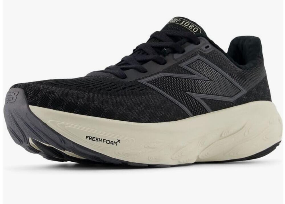 New Balance Women's Fresh Foam X 1080 V14 Running Shoe, Black/Sea Salt, 8 W